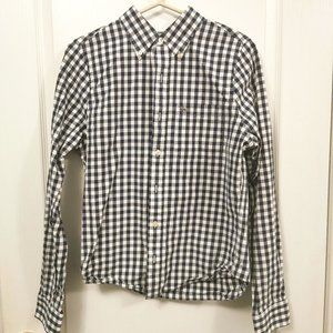 A&F Checkered-Pattern Long-Sleeve Button Up
